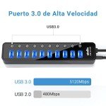 Atolla 10-Port USB 3.0 Hub with Switches