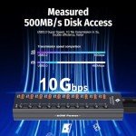 10-Port USB 3.2 Hub with LED Switches