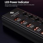 10-Port USB 3.2 Hub with LED Switches