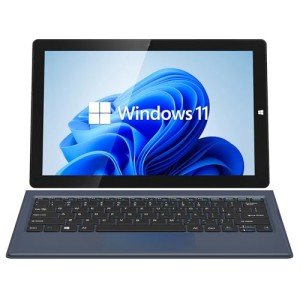 AWOW Windows Tablet with Keyboard 10.1", Detachable 2 in 1 Laptop Touchscreen Windows 11, 8GB RAM 256GB Storage, Intel Celeron N4120 2.6GHz, 2.4G+5G WiFi, Bluetooth, USB3.0, HDMI, Dual Camera