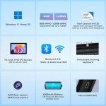 ADREAMER Windows 11 Tablet with Keyboard 10.1“: 8GB+128GB Tablet PC, Intel Celeron N4120 2.6Hz, 2.4G+5G WiFi, 4000mAh Battery Tablet 2 in 1 with Docking Keyboard