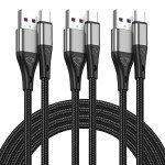 3-Pack 10ft Fast Charging USB Type C Cables