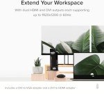 Plugable USB 3.0 Universal Laptop Docking Station Dual HDMI Monitor for Windows and Mac, USB 3.0 or USB-C, (Dual Video: HDMI and HDMI/DVI/VGA, Gigabit Ethernet, Audio, 6 USB Ports)