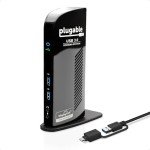 Plugable USB 3.0 Universal Laptop Docking Station Dual HDMI Monitor for Windows and Mac, USB 3.0 or USB-C, (Dual Video: HDMI and HDMI/DVI/VGA, Gigabit Ethernet, Audio, 6 USB Ports)
