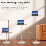 Height Adjustable Portable Laptop Floor Stand