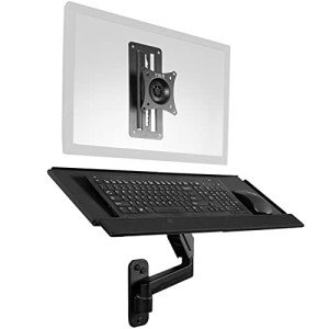 VIVO Height Adjustable Wall Mount with Keyboard Tray