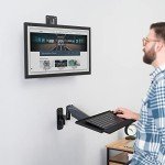 VIVO Height Adjustable Wall Mount with Keyboard Tray