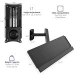 VIVO Height Adjustable Wall Mount with Keyboard Tray