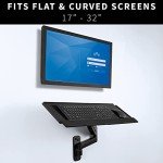 VIVO Height Adjustable Wall Mount with Keyboard Tray