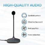 KLIM Talk USB Desk Microphone for Computer - New Version 2024 - Compatible with Any PC Laptop Mac PS4 - Professional Desktop Mic with Stand - Recording Gaming Streaming YouTube Podcast Mics