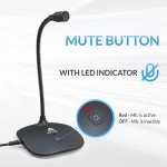 KLIM Talk USB Desk Microphone for Computer - New Version 2024 - Compatible with Any PC Laptop Mac PS4 - Professional Desktop Mic with Stand - Recording Gaming Streaming YouTube Podcast Mics