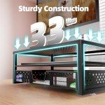 Metal Monitor Stand Riser with Drawer, Black
