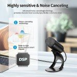 LIANGSTAR USB Computer Microphone, Podcast Mic Desktop with Mute Button for Recording Streaming, Omnidirectional Condenser, Plug&Play Stand with Volume Control for PC, Laptop, Mac, YouTube