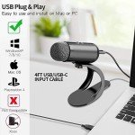 LIANGSTAR USB Computer Microphone, Podcast Mic Desktop with Mute Button for Recording Streaming, Omnidirectional Condenser, Plug&Play Stand with Volume Control for PC, Laptop, Mac, YouTube