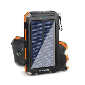 WONGKUO 36800mAh Solar Power Bank with Flashlight