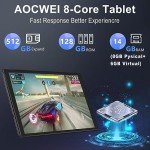 2024 Tablet 10 inch Android 13 Tablets with 14GB RAM 128GB ROM, Octa-Core, 8000mAh, Drop-Proof Case, HD IPS Display, 5G+2.4G WiFi, Bluetooth 5.0, GPS, TF 1TB, Split Screen Support,Metal Body -Black