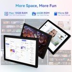 ZOFYWNAS Tablet 10 Inch Android 14 Tablets,10GB+64GB,1TB Expand, Widevine L1 Compatible Octa-Core Tablet with WiFi 6,5000mAh,Dual 8MP Camera, Face ID Android Tablet (Black)