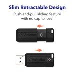 Verbatim 64GB Retractable USB 2.0 Flash Drive Pack