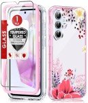 Floral Samsung A35 Phone Case with Screen Protector