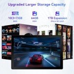 Eksvefot Android 14 Tablet, Octa-Core 10 inch Tablet, 10GB RAM+64GB ROM (Expand to 1TB), Android Tablet with Bluetooth 5.3, WiFi 6, 5MP+8MP Dual Camera, Face ID, 4G Dongle Wireless Internet (Black)
