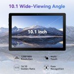 Eksvefot Android 14 Tablet, Octa-Core 10 inch Tablet, 10GB RAM+64GB ROM (Expand to 1TB), Android Tablet with Bluetooth 5.3, WiFi 6, 5MP+8MP Dual Camera, Face ID, 4G Dongle Wireless Internet (Black)