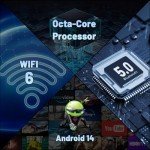 Jeazans Lastest 2024 Android Tablet, 10.1 inch Tablets with 1280 * 800 IPS HD Touchscreen, Octa-Core Processor, 8GB RAM 64GB ROM, 1TB TF Card Expandable, Widevine L1, Face ID, Wi-Fi 6, Fast Charging