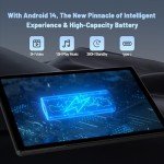Jeazans Lastest 2024 Android Tablet, 10.1 inch Tablets with 1280 * 800 IPS HD Touchscreen, Octa-Core Processor, 8GB RAM 64GB ROM, 1TB TF Card Expandable, Widevine L1, Face ID, Wi-Fi 6, Fast Charging