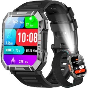 Men's Military Smartwatch with Fitness Tracker Features