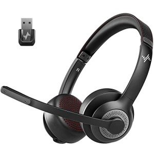 JIAMQISHI Bluetooth V5.2 Wireless Headset with Mic
