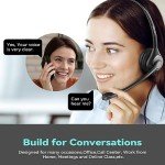 Headset wtih Mic, USB Headset with Microphone for PC, Computer Headset with Noise Canceling Microphone for Laptop, Wired Headset with Mute for Home Office Online Skype Zoom Meetings