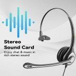 Headset wtih Mic, USB Headset with Microphone for PC, Computer Headset with Noise Canceling Microphone for Laptop, Wired Headset with Mute for Home Office Online Skype Zoom Meetings