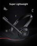 NUBWO HW02 USB Headset with Microphone Noise Cancelling &in-line Control, Ultra Comfort Computer Headset for Laptop pc, On-Ear Wired Office Call Center Headset for Boom Skype Webinars（Black）