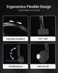 NUBWO HW02 USB Headset with Microphone Noise Cancelling &in-line Control, Ultra Comfort Computer Headset for Laptop pc, On-Ear Wired Office Call Center Headset for Boom Skype Webinars（Black）