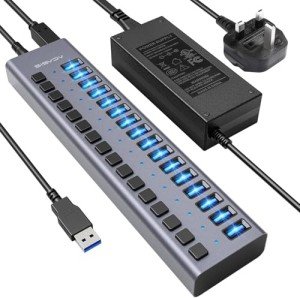 16-Port USB 3.0 Hub with Power Adapter
