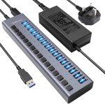 16-Port USB 3.0 Hub with Power Adapter