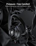 NUBWO HW02 USB Headset with Microphone Noise Cancelling &in-line Control, Ultra Comfort Computer Headset for Laptop pc, On-Ear Wired Office Call Center Headset for Boom Skype Webinars（Black）