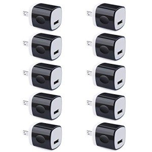 10-Pack UorMe 1A 5V USB Wall Chargers