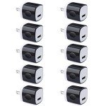 10-Pack UorMe 1A 5V USB Wall Chargers
