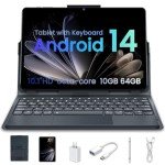 Android 14 Tablet, 64GB Expandable, Octa-Core, 10.1