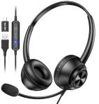 USB Headset with Microphone for PC & Laptop