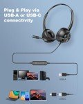 USB Headset with Microphone for PC & Laptop