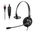 Noise-Canceling USB Headset with Microphone and Controls