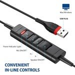 Noise-Canceling USB Headset with Microphone and Controls