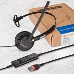 Noise-Canceling USB Headset with Microphone and Controls