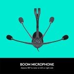 Logitech H111 Wired Headset, Stereo Headphones with Noise-Cancelling Microphone, 3.5 mm Audio Jack, PC/Mac/Laptop/Smartphone/Tablet - Black