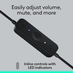 Logitech H570e USB Wired Headset with Microphone