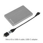 Verbatim 1TB Slim Portable Aluminum External Hard Drive