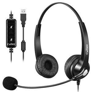 Noise Cancelling USB Headset with Microphone - Stereo