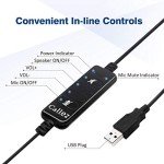 Noise Cancelling USB Headset with Microphone - Stereo