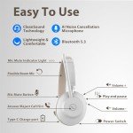 Bluetooth V5.3 Wireless Headset with Microphone